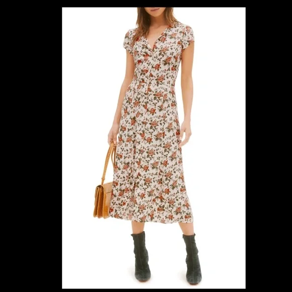 NWOT Reformation pastel chic Floral Midi Dress size 8 - Picture 3 of 11